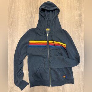 Aviator Nation Full Zip 5 Stripe Hoodie Sweater Women’s Size Medium Like New